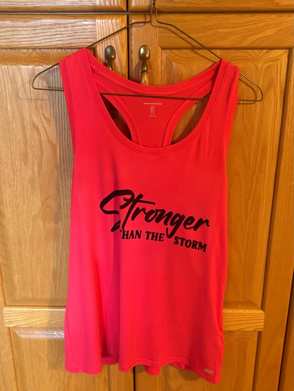 Women’s Red Graphic Tank Top - Stronger Than The Storm